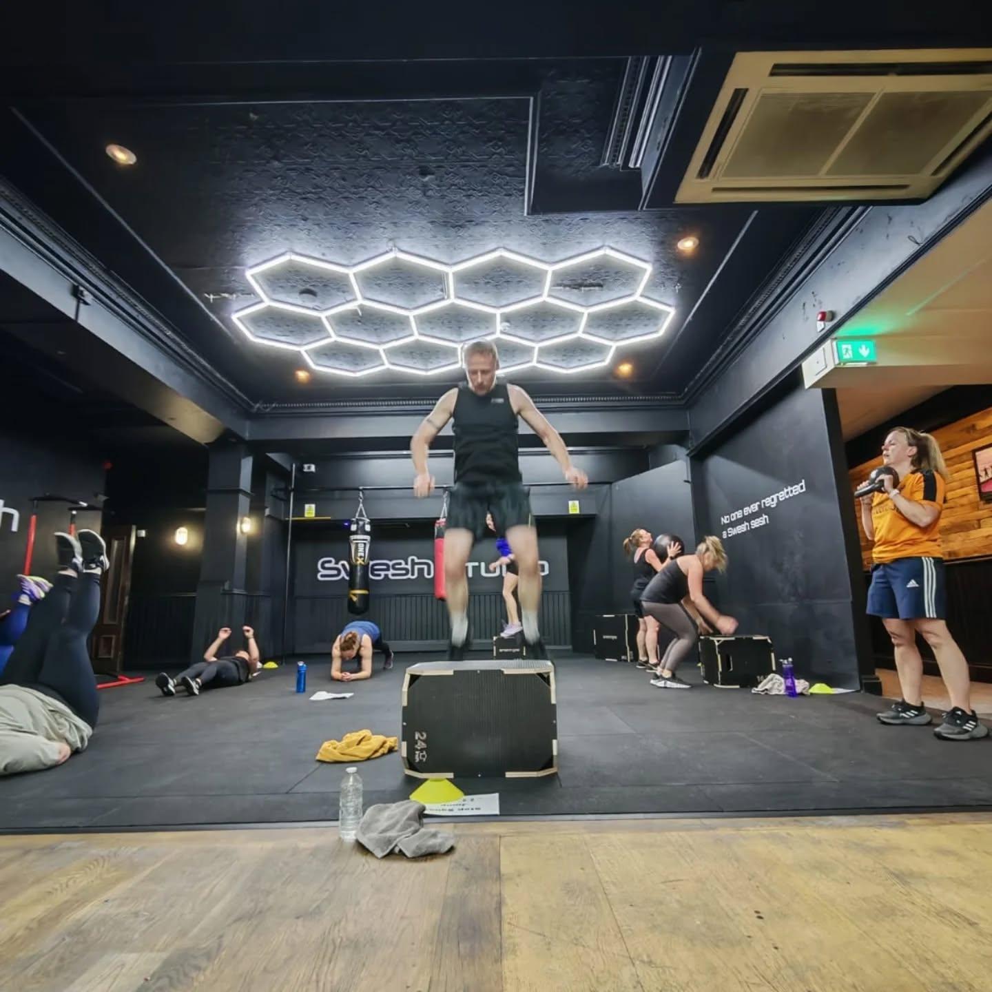 A member training in a Swesh conditioning class